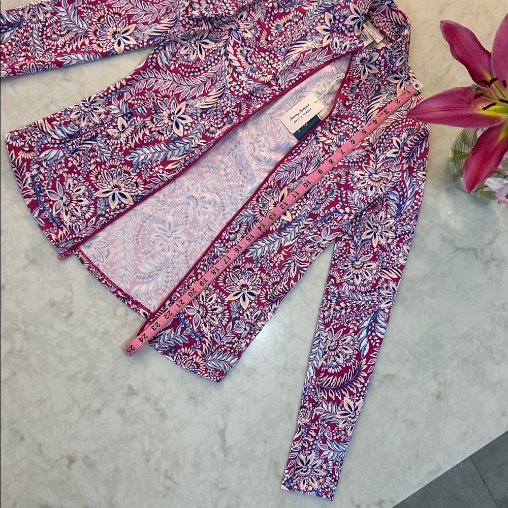 NWT Tommy Bahama Golf & Tennis Full Zip Pink Floral Jacket - Picture 6 of 11